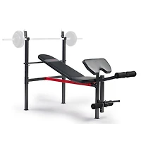 Banc de Musculation Inclinable Standard Réglable Sunny Health & Fitness avec Développeur de Jambes et Accessoire Curl Prêcheur - SF-BH623009