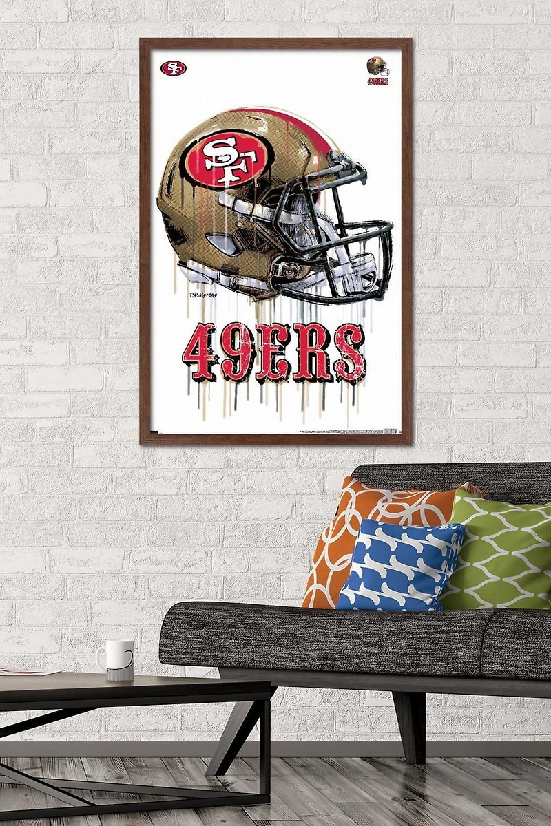 NFL San Francisco 49ers - Drip Helmet 20 Wall Poster with Push Pins