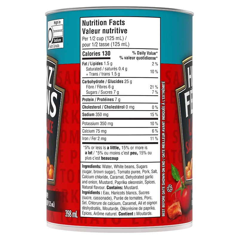 Fèves Originales Lard Et Sauce Tomate, 398 Ml HEINZ FEVES AU LARD 398ML 24