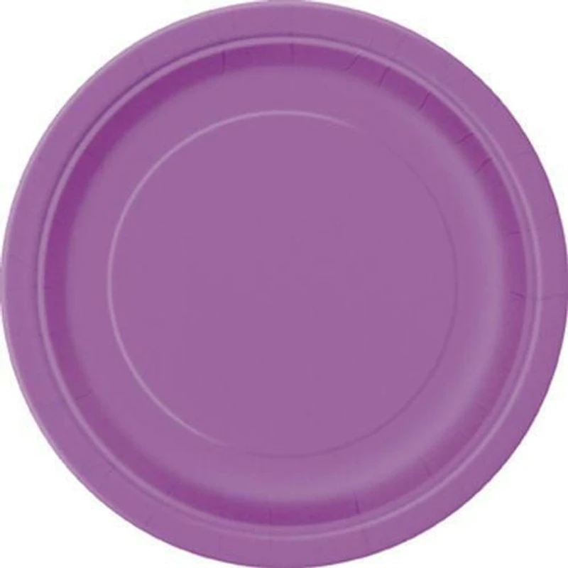 Pretty Purple Round 9" Dinner Plates, 20ct, 8.625" /21.9cm