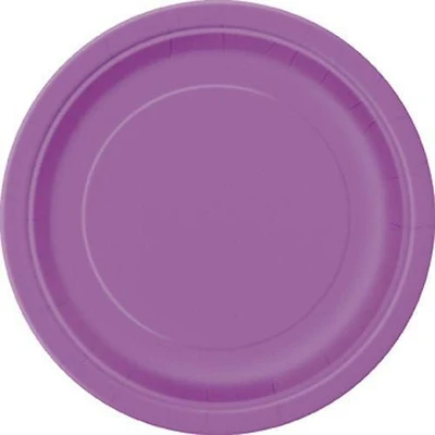 Pretty Purple Round 9" Dinner Plates, 20ct, 8.625" /21.9cm