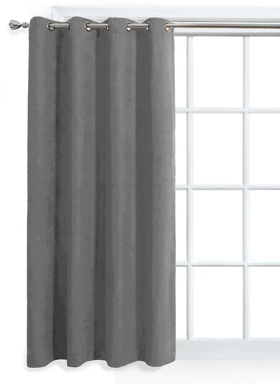 Panneau de fenêtre Mainstays en similisuède gris moyen