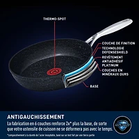 Ensemble T-fal Stone Shield de 10 pièces avec technologie DefenseShield™, fabrication en 6 couches, texture pierre robuste, à l’épreuve du lave-vaisselle et du four