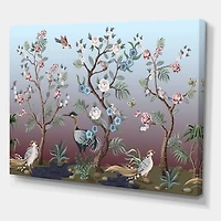 Designart Chinoiserie With Birds and Peonies XI Canvas Wall Art