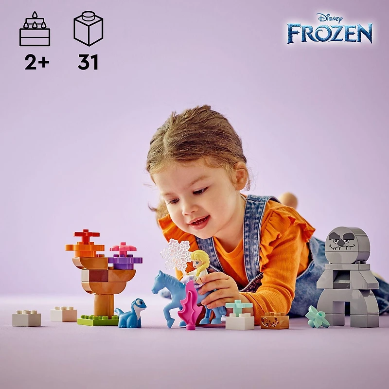 LEGO DUPLO Disney Elsa & Bruni in the Enchanted Forest, Frozen Toy for Toddlers, Comes with 4 Characters from Frozen 2 Including an Elsa Mini-Doll, Birthday Gift Idea for Toddlers Ages 2 and Up, 10418