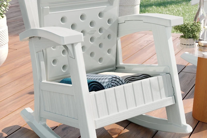 Suncast - Chaise berçante avec rangement - Glaçon