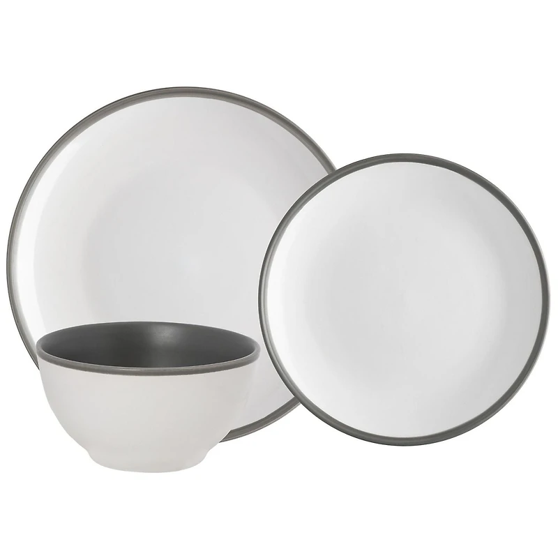 Safdie & Co. Dinnerset 12PC Stoneware 2 Tone Luna