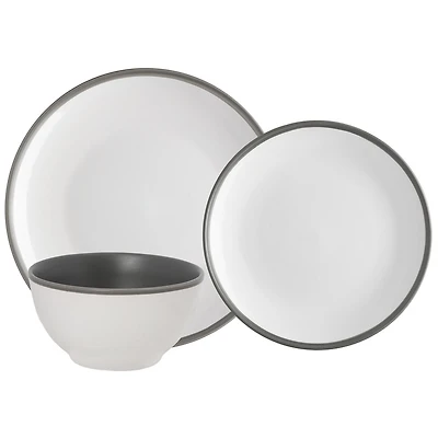 Safdie & Co. Dinnerset 12PC Stoneware 2 Tone Luna