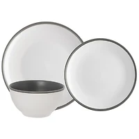Safdie & Co. Dinnerset 12PC Stoneware 2 Tone Luna
