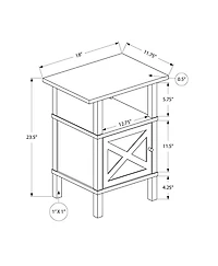 Monarch Specialties Accent Table, Side Table, End, Living Room, Small, Storage, Dark Bronze Laminate, Transitional