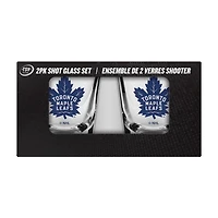 OFFICIALLY LICENSED NHL 2-PACK SHOT GLASS TORONTO MAPLE LEAFS