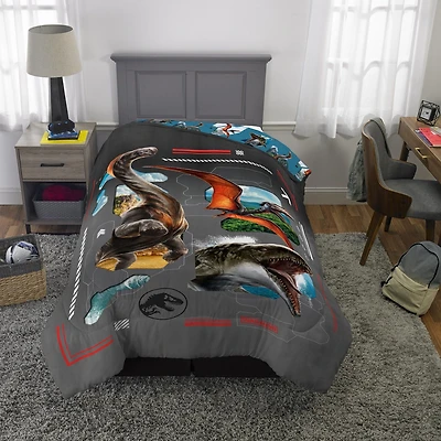 Couette réversible pour lit 1 place/2 places et taie d'orieller Jurassic "Triple Team" Couette pour lit Jurassic