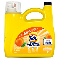 Détergent à lessive liquide Tide Simply Tout-en-un, parfum Fleur d’oranger, 70 brassées, 2,72 L