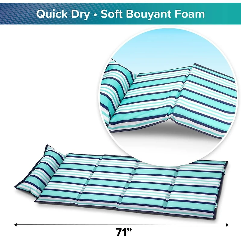 Aqua 3-In-1 Fold & Go Pool Float, Mat & Lounge, Fold & Go Mat