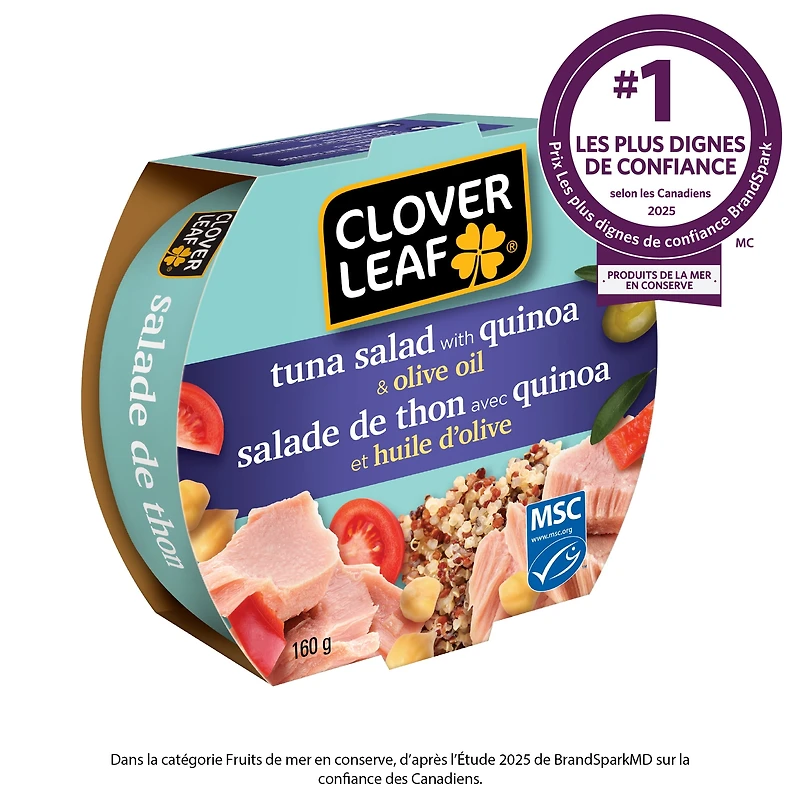 Salade de thon avec quinoa et huile d’olive de Clover Leaf Sal thon quinoa h olive 160g