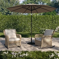 Chaise berçante extérieure en acier avec coussins Belmont HOMETRENDS, avoine