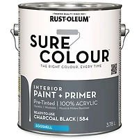 Rust-Oleum Sure Colour™ Peinture + Apprêt, Intérieur Coquille d'oeuf, Noir Charbon 3,78L 3,78L