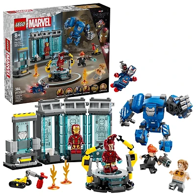 LEGO Super Heroes Marvel Le laboratoire d’Iron Man : la salle des armures 76315 Ensemble de construction (384 pièces)