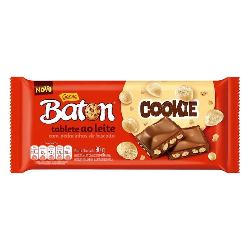 Garoto Baton Milk Chocolate w/Cookies Bar