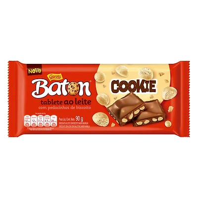 Garoto Baton Milk Chocolate w/Cookies Bar
