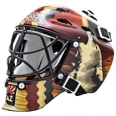 Franklin Sports Coyotes NHL Team Logo Mini Hockey Goalie Mask with Case - Collectible Goalie Mask with Official NHL Logos and Colors