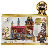 Wizarding World, Magical Minis, Château de Hogwarts avec 12 accessoires, effets lumineux et sonores et poupée Hermione exclusive, jouets pour les enfants à partir de 5 ans