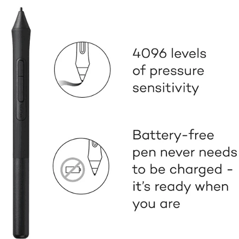 Wacom Intuos Tablette graphique Bluetooth de taille moyenne - Noir