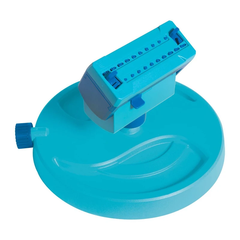 Aqua Joe AJ-OSPR20 20-Nozzle Max Coverage Adjustable Gear Driven Oscillating Sprinkler on Sled Base