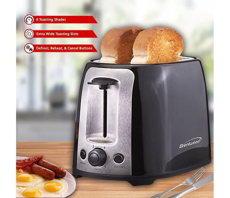 Brentwood 2-Slice Toaster, Black