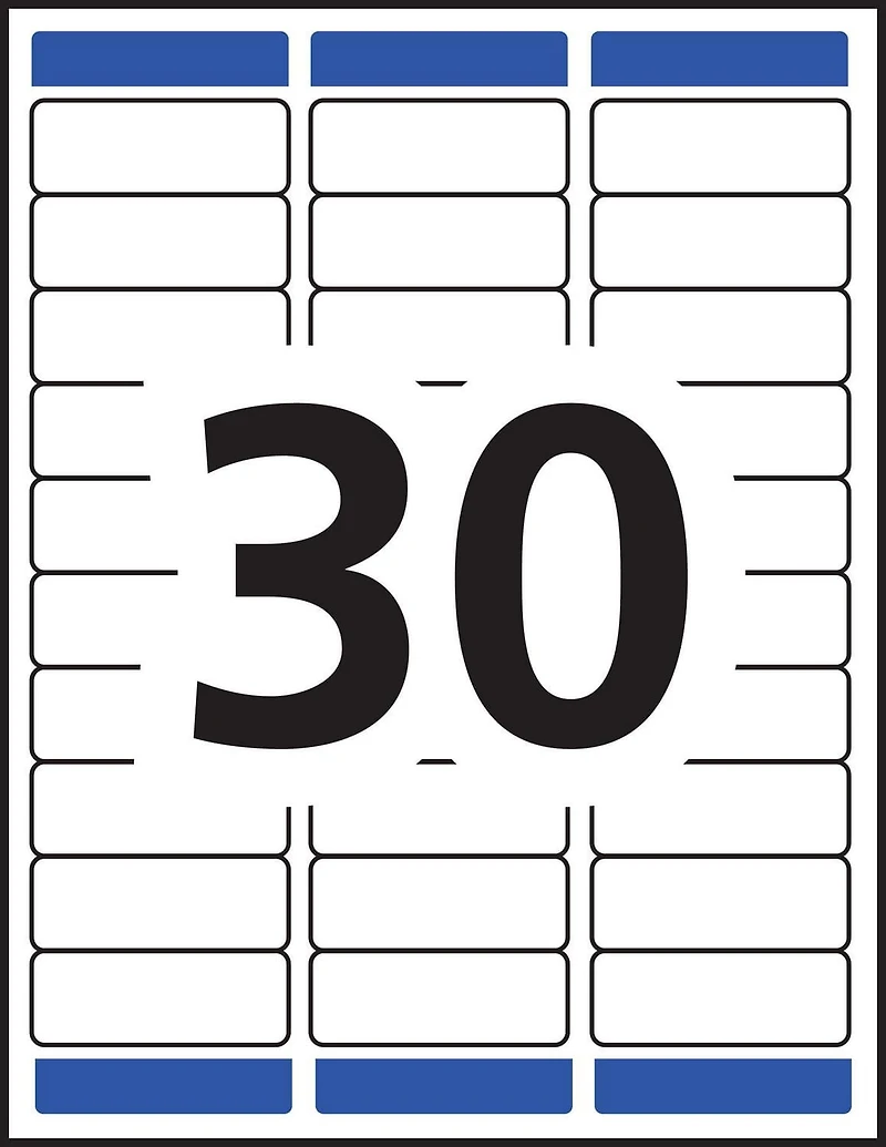 Avery Waterproof Labels, 1" x 2⅝", Permanent Adhesive, for Laser Printers - 85520, Waterproof, 1" x 2⅝"