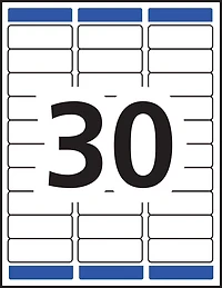 Avery Waterproof Labels, 1" x 2⅝", Permanent Adhesive, for Laser Printers - 85520, Waterproof, 1" x 2⅝"