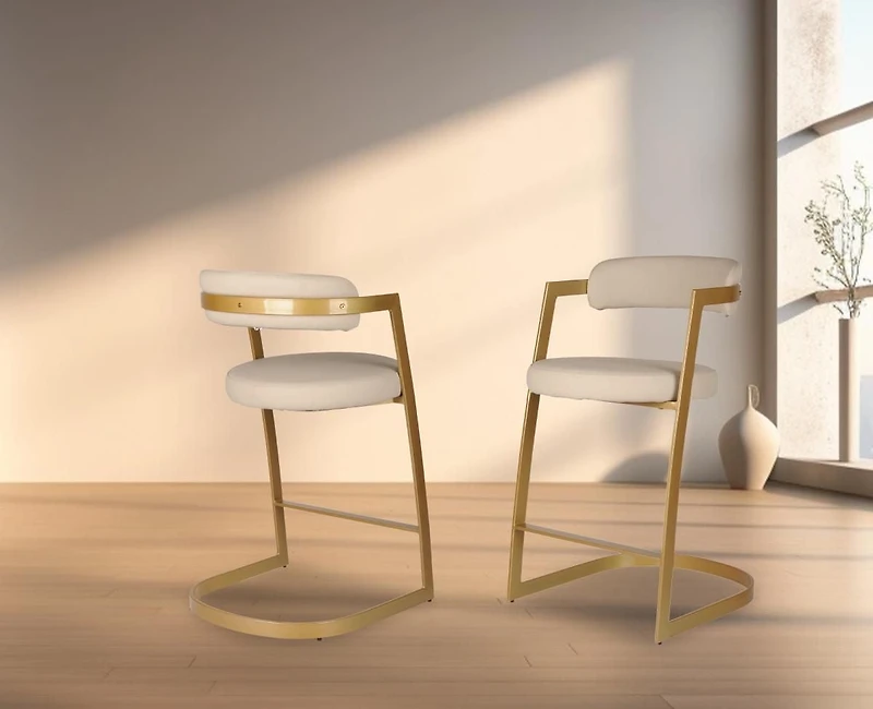 Eleanor Counter Stool, Set of 2, Gold