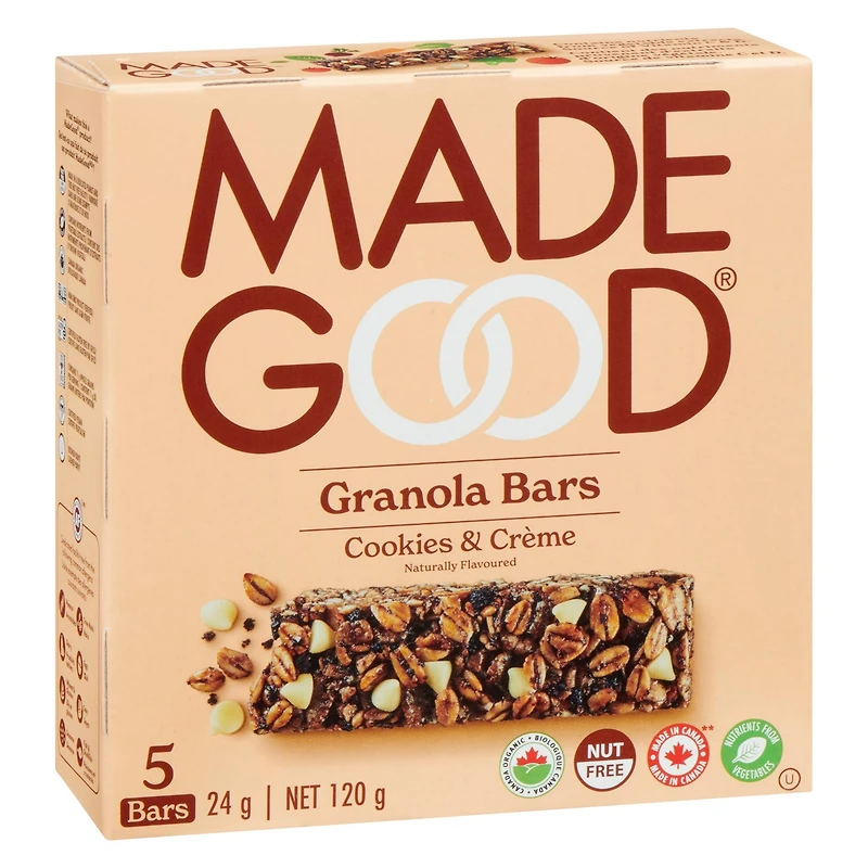 MadeGood Barres granola Biscuits et crème Boîte de 5 barres
