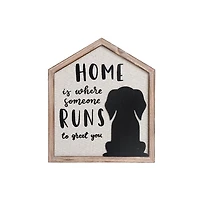 Signe De Chien De Forme De Maison Encadrée