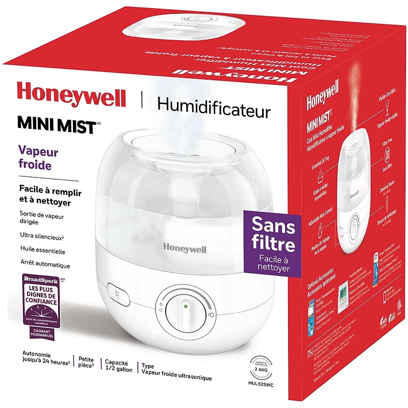 Humidificateur ultrasonique à vapeur froide Mini Mist Honeywell