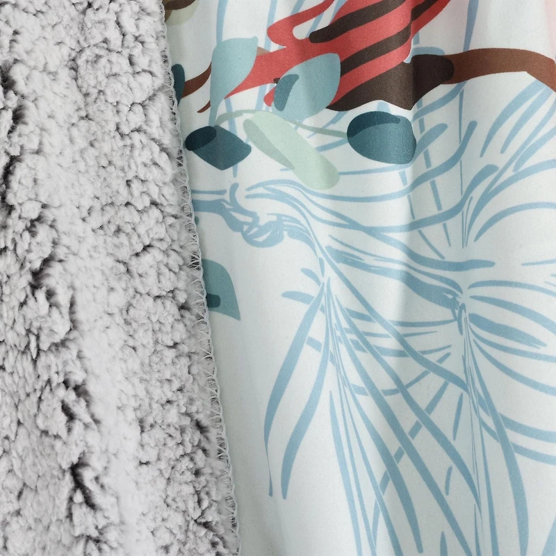 Holiday Sherpa Throw, Bird 50" x 60"