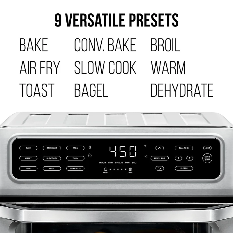 Chefman Toast-Air Fryer + Four, Acier inoxydable, 20 Litres