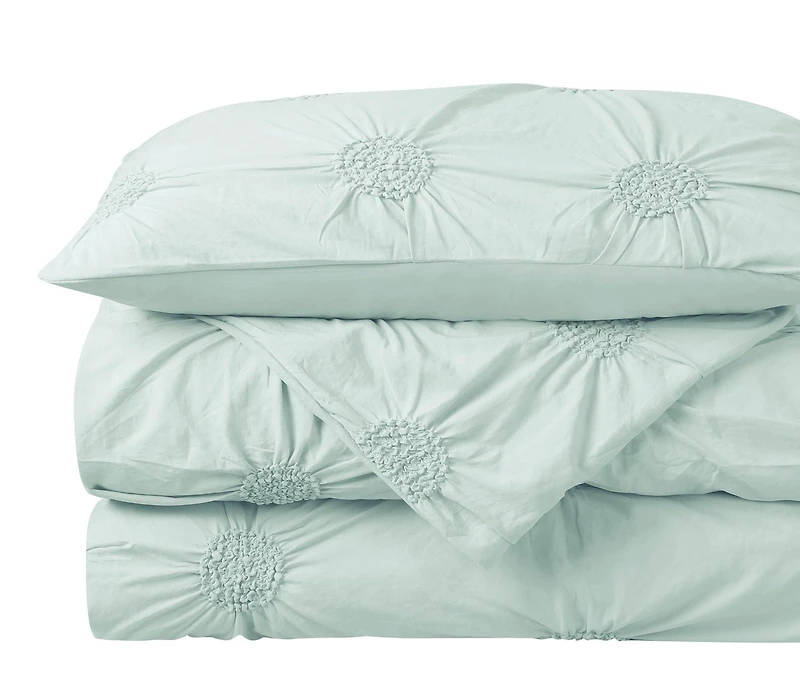 Luxury Floral Ruched High Quality Duvet Cover Set