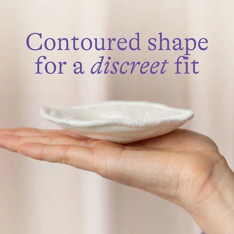 Lansinoh Washable Nursing Pads, Made with Organic Bamboo Viscose, Reusable Breast Pads for Breastfeeding with Wash Bag, Breastfeeding Essentials, 10 Pads