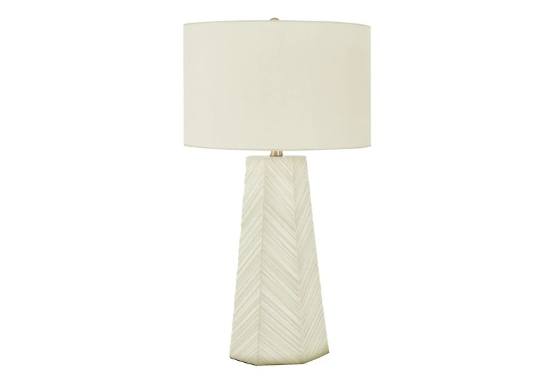 Monarch Specialties  Luminaire, 29"h, Lampe De Table, Céramique Blanche, Teinte Ivoire / Crème, Contemporain