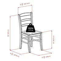 Groveland 5pc table à manger et chaises à dossier échelle, Naturel