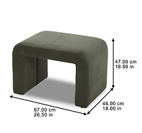 Better Homes & Gardens Juliet Velvet Waterfall Ottoman, Olive
