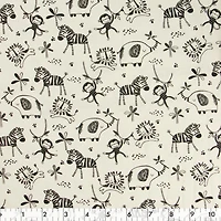 Fabric Creations Tissu de flanelle au mètre Safari noir et blanc 107 cm (42")