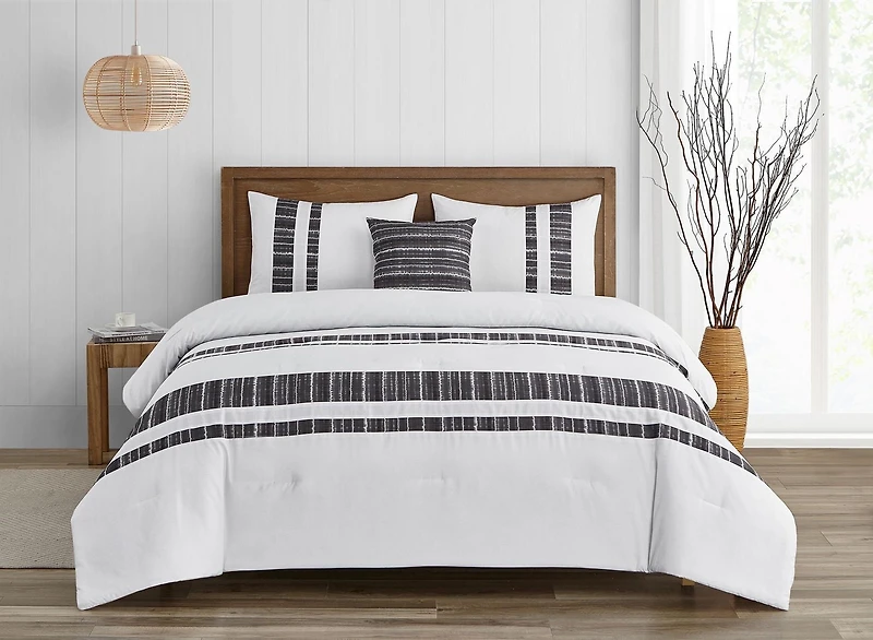 Ensemble de couette 4 pieces Asami Gris