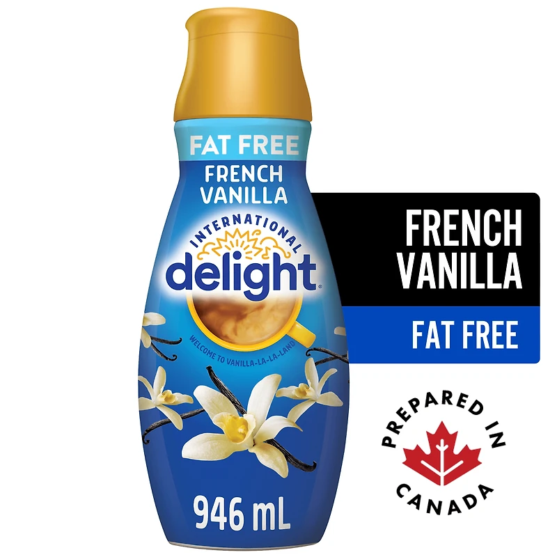 International Delight Fat Free French Vanilla Coffee Creamer, 946 mL, 946ml Coffee Whitener
