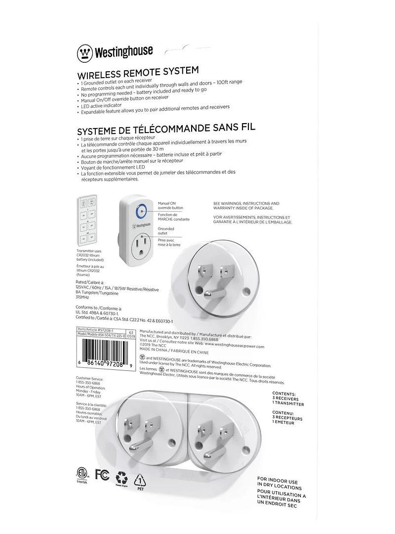 Westinghouse Indoor Wireless Remote System