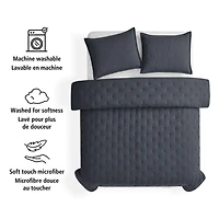 Mainstays 3-Piece Comforter Set, Greystone, Double Queen, Double Queen