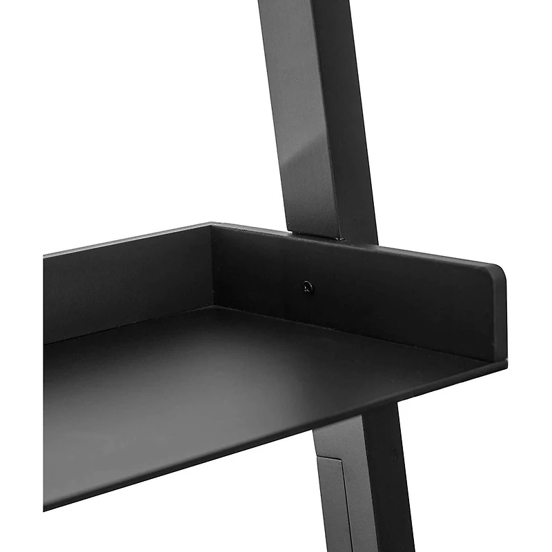 Kiera Grace Bestselling Providence Hadfield Decorative Engineered Wood 5-Tier Leaning Ladder Bookshelf For Home, Room, & Office, 14”L x 18”W x 66”H, Black