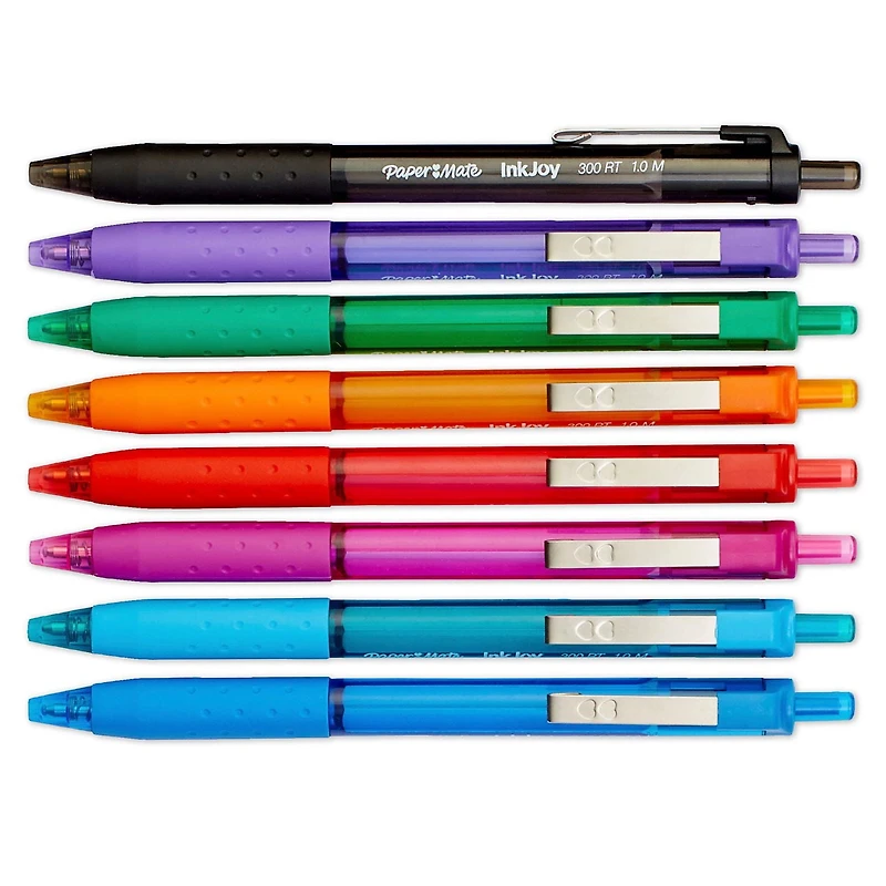 Paper Mate InkJoy 300RT Retractable Ballpoint Pens, Medium Point (1.0 mm), Assorted Colours, 24 Count