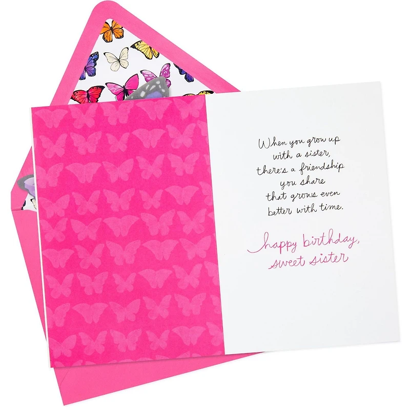 Hallmark Signature Birthday Card for Sister (Butterflies)